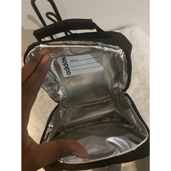 Adidas Santiago Unisex Insulated Small Lunch Bag Compact Black White Rainbow. - Picture 6 of 9